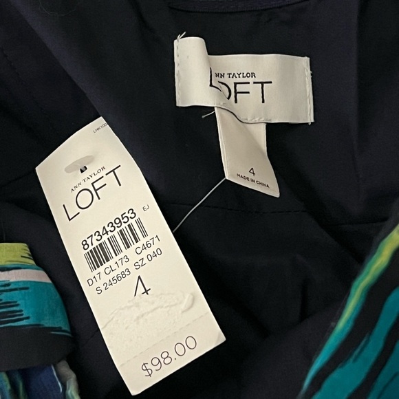 Loft Ann Taylor | NWT Silk blend one shoulder multi print sun dress size… - Picture 2 of 13